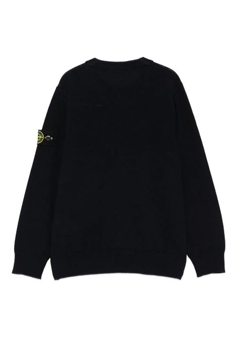 Maglione Girocollo Blu Navy In Morbido Cotone Organico STONE ISLAND JUNIOR | S16-5100009 S0C04V0020